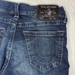 True Religion Ricky Relaxed Straight Jeans Men’s 32 Dark Wash No Flap